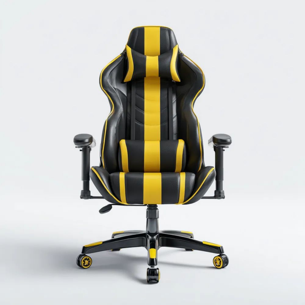 Gaming-Stuhl 54x54x125 cm Kunstleder Ergonomisch Schwarz-Gelb