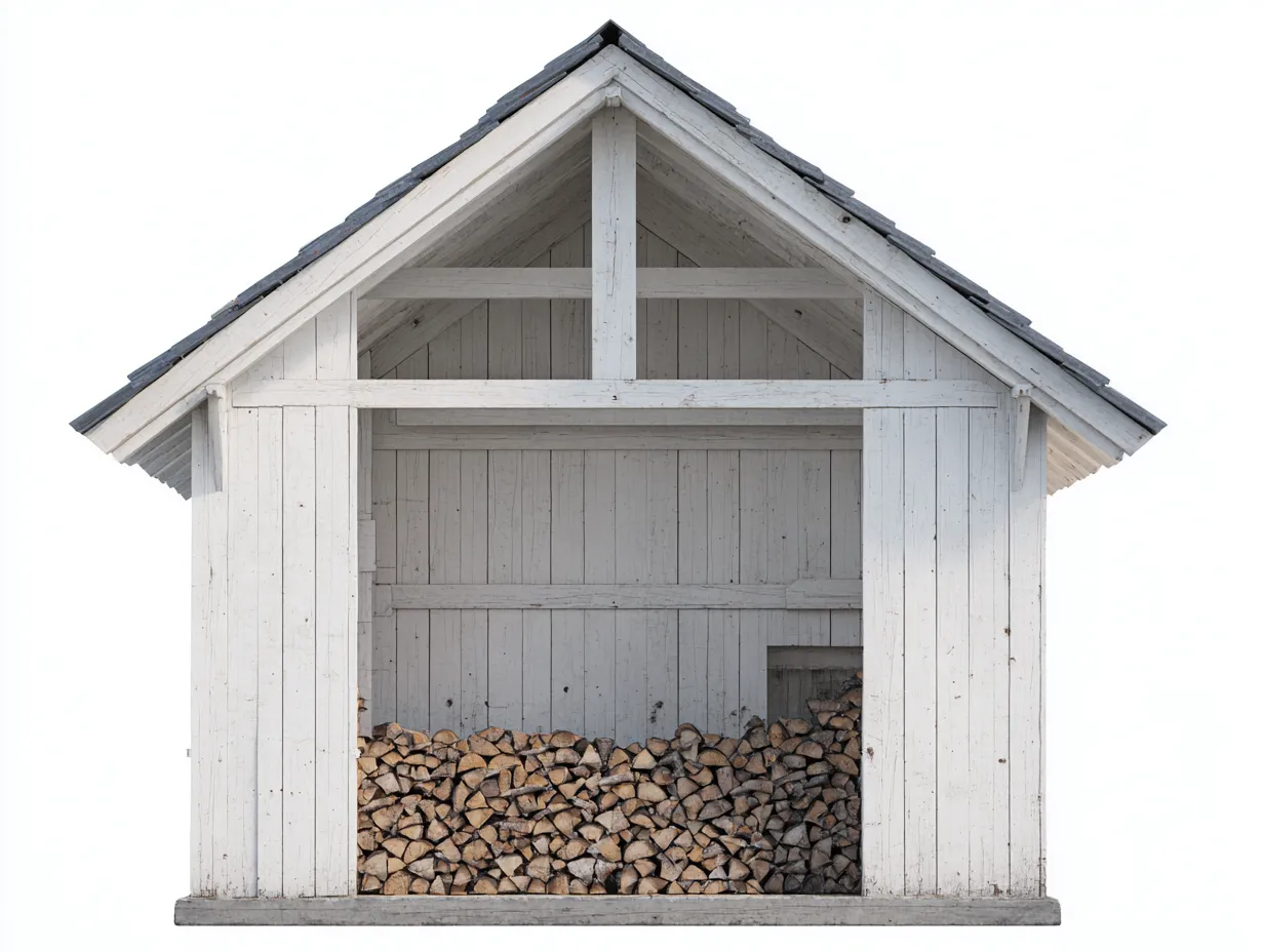 Portalegna - Legno - 195x65x210 cm - Bianco - Design classico-Roomupio