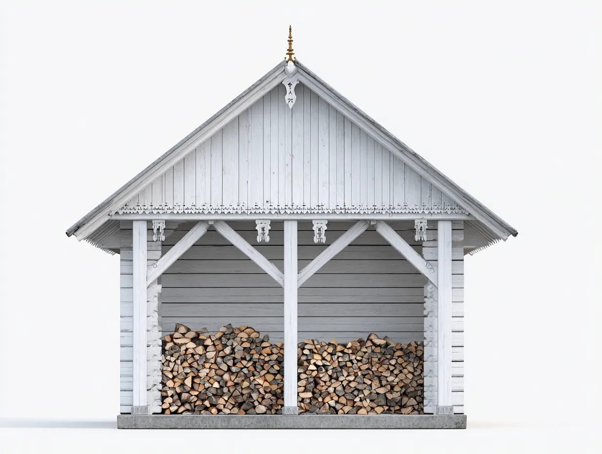 Portalegna - Legno - 210x70x215 cm - Bianco - Design classico-Roomupio