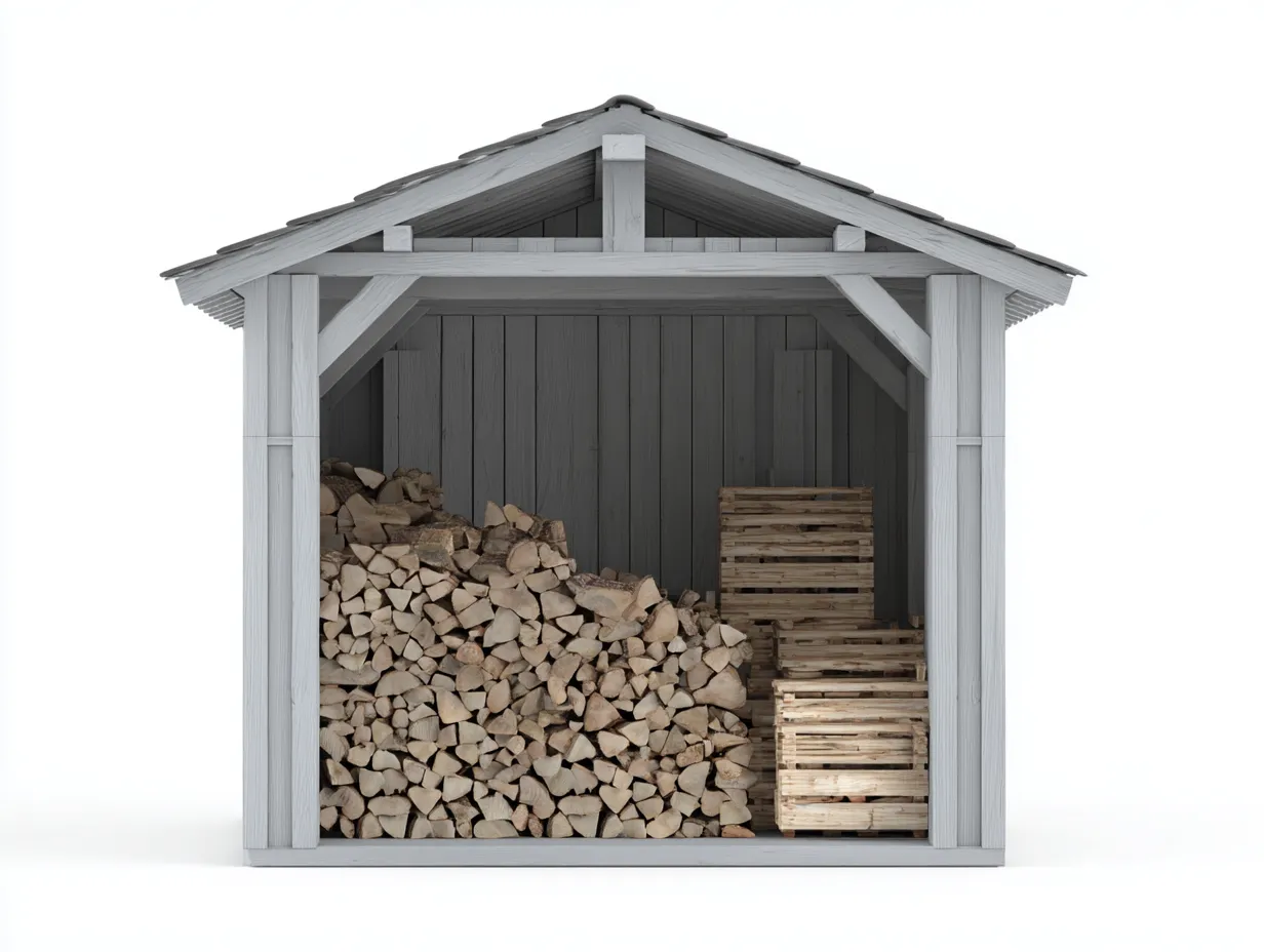 Portalegna - Legno - 168x52x172 cm - Grigio - Design rustico-Roomupio