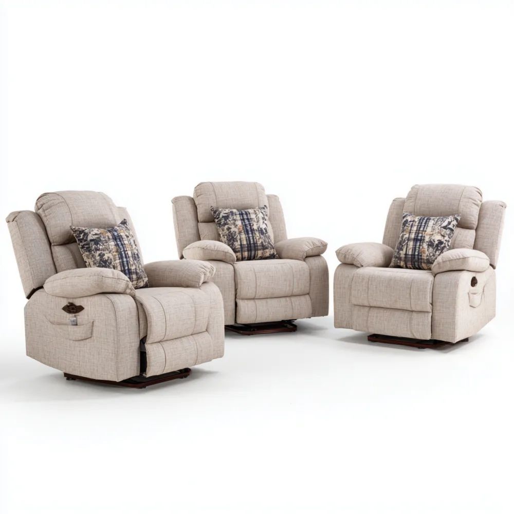 Fauteuils inclinables 85x90x100 cm - Tissu Beige - Design contemporain