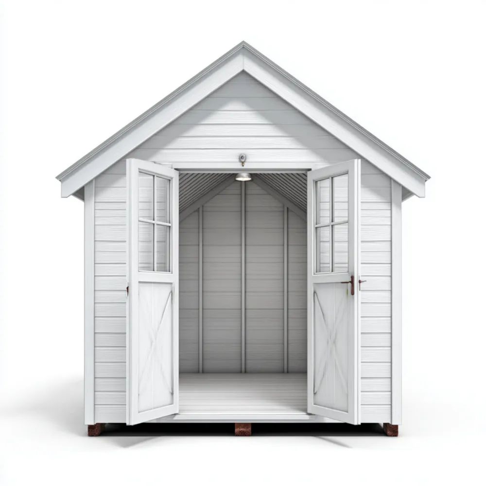 Abri de jardin en bois 250x200x210 cm - Blanc - Design classique