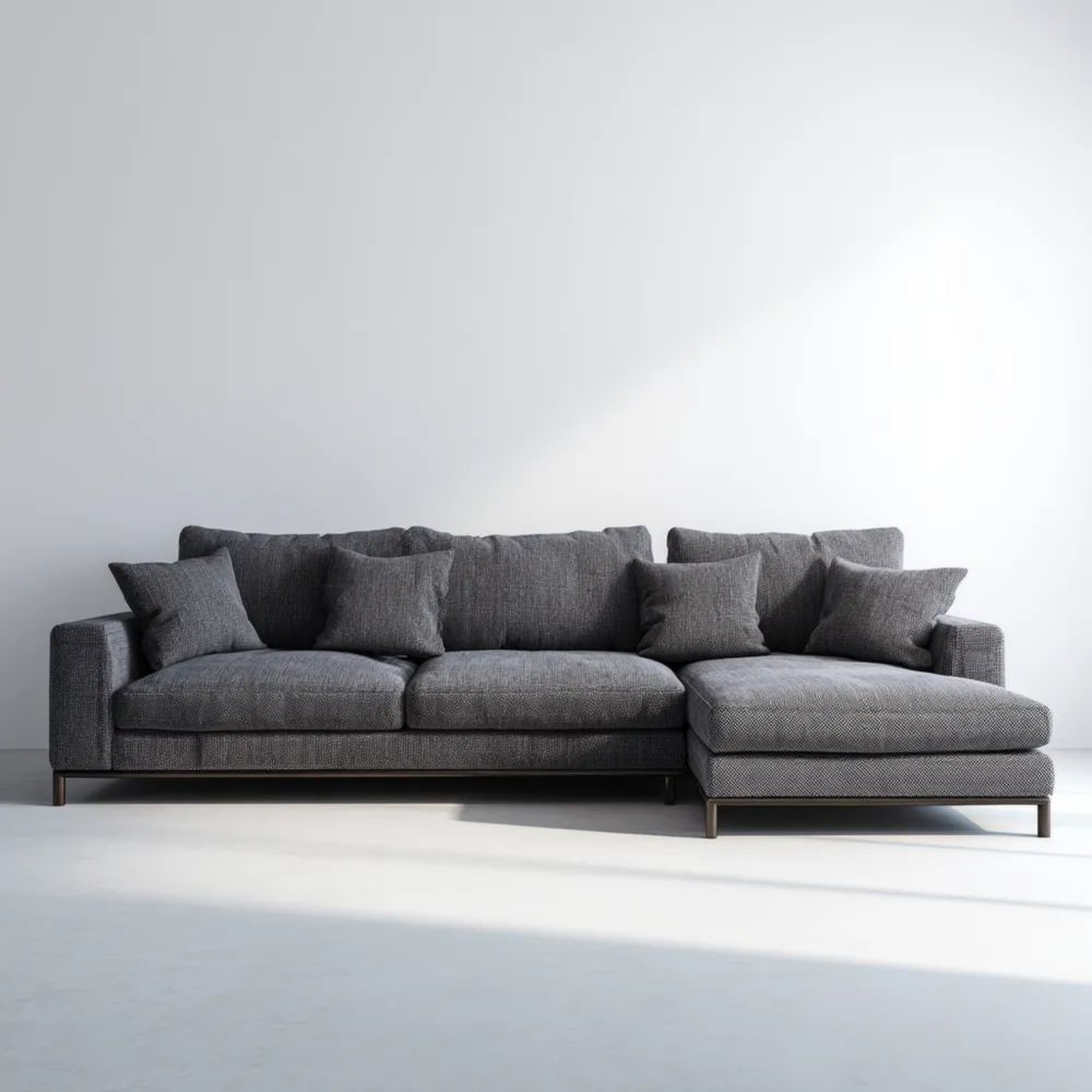 Canapé d'angle Tissu 280x160x85 cm – Gris Foncé