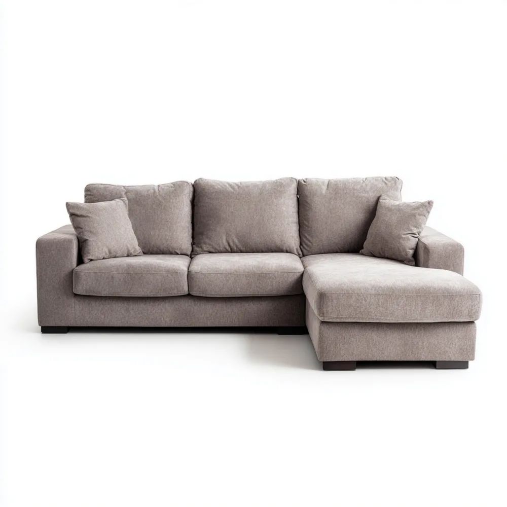 Canapé d'angle en tissu 250x150x85 cm - Modern Gris