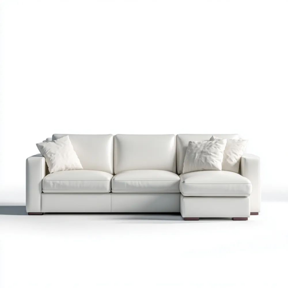 Canapé d'angle Cuir 230x90x85 cm – Blanc – Design Contemporain