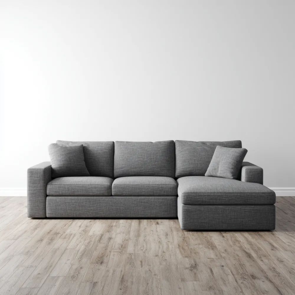 Canapé d'angle 300x90x80 cm - Gris - Design Contemporain