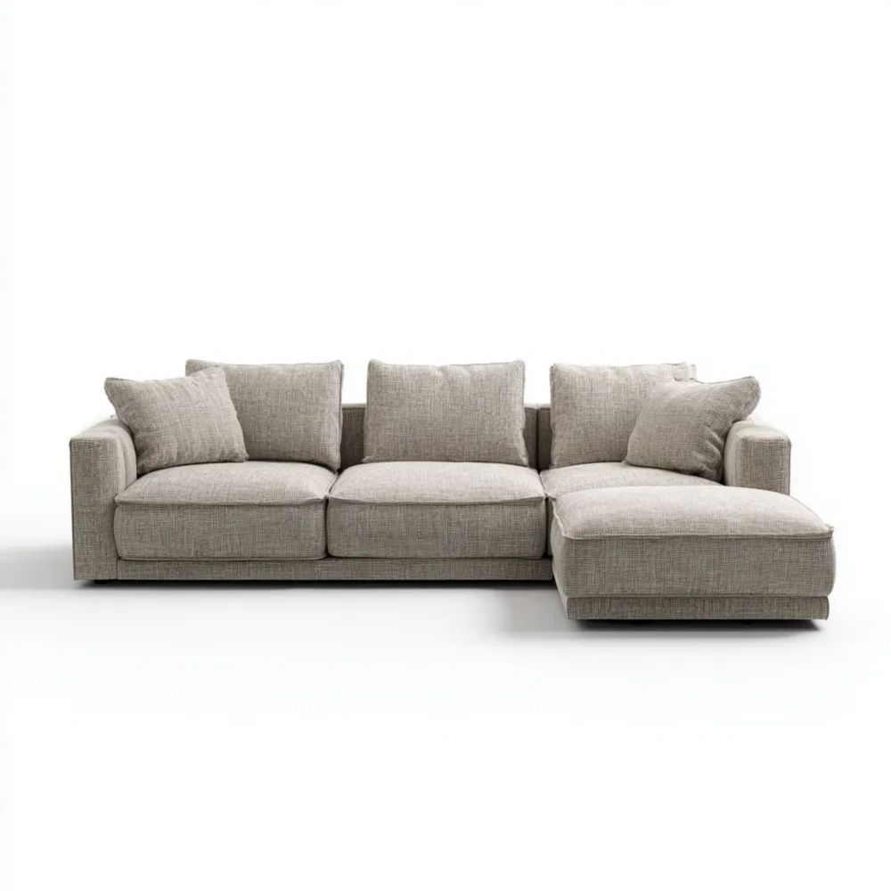 Canapé d'angle Tissu 280x95x85 cm – Beige – Design Contemporain