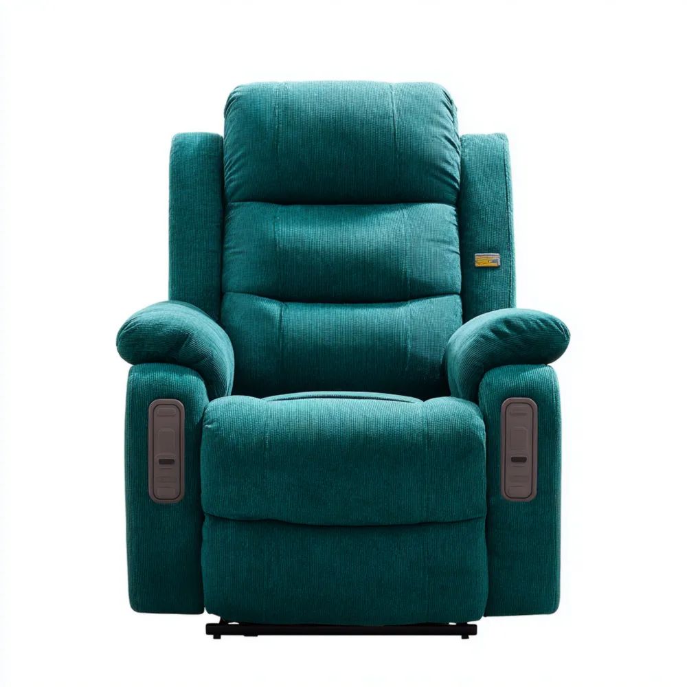 Fauteuil relax tissu 90x85x101 cm - Bleu Canard - Ajustement manuel
