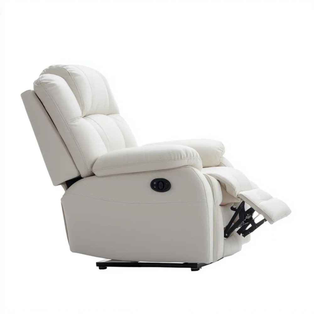 Fauteuil inclinable 90x100x100 cm Similicuir Blanc - Design Moderne
