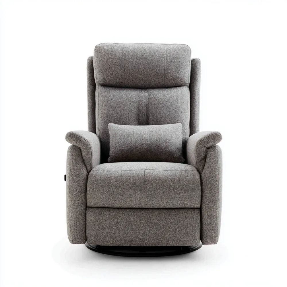 Fauteuil relax inclinable en tissu 70x80x100 cm - Gris - Design contemporain
