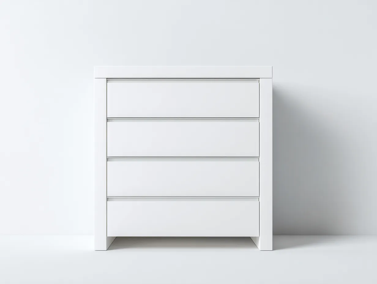 Cómoda madera 80x40x90cm blanco para dormitorio - diseño moderno-Homigetmart