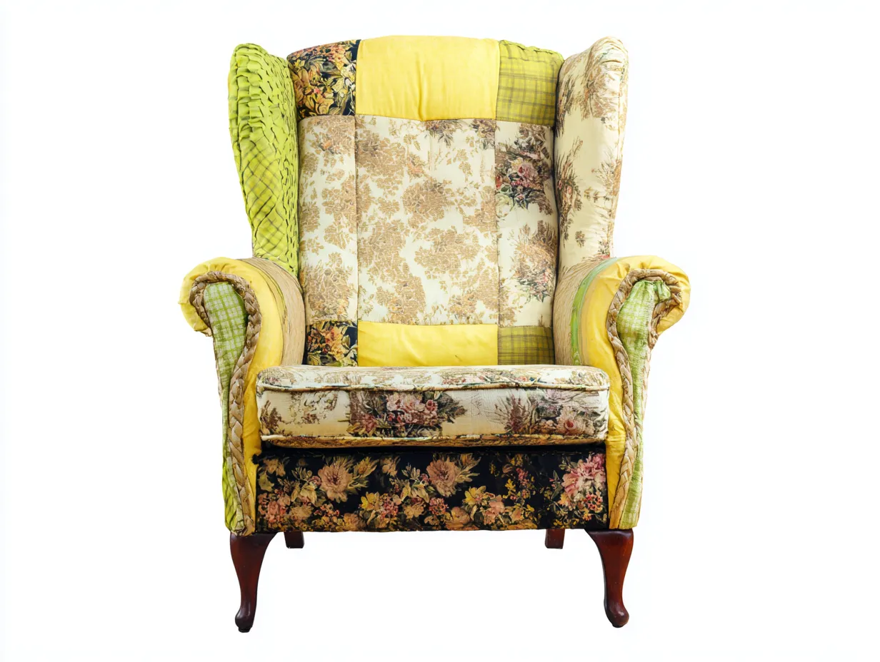 Sillón tapizado de tela 80x85x100 cm - multicolor - diseño clásico para salón-Homigetmart