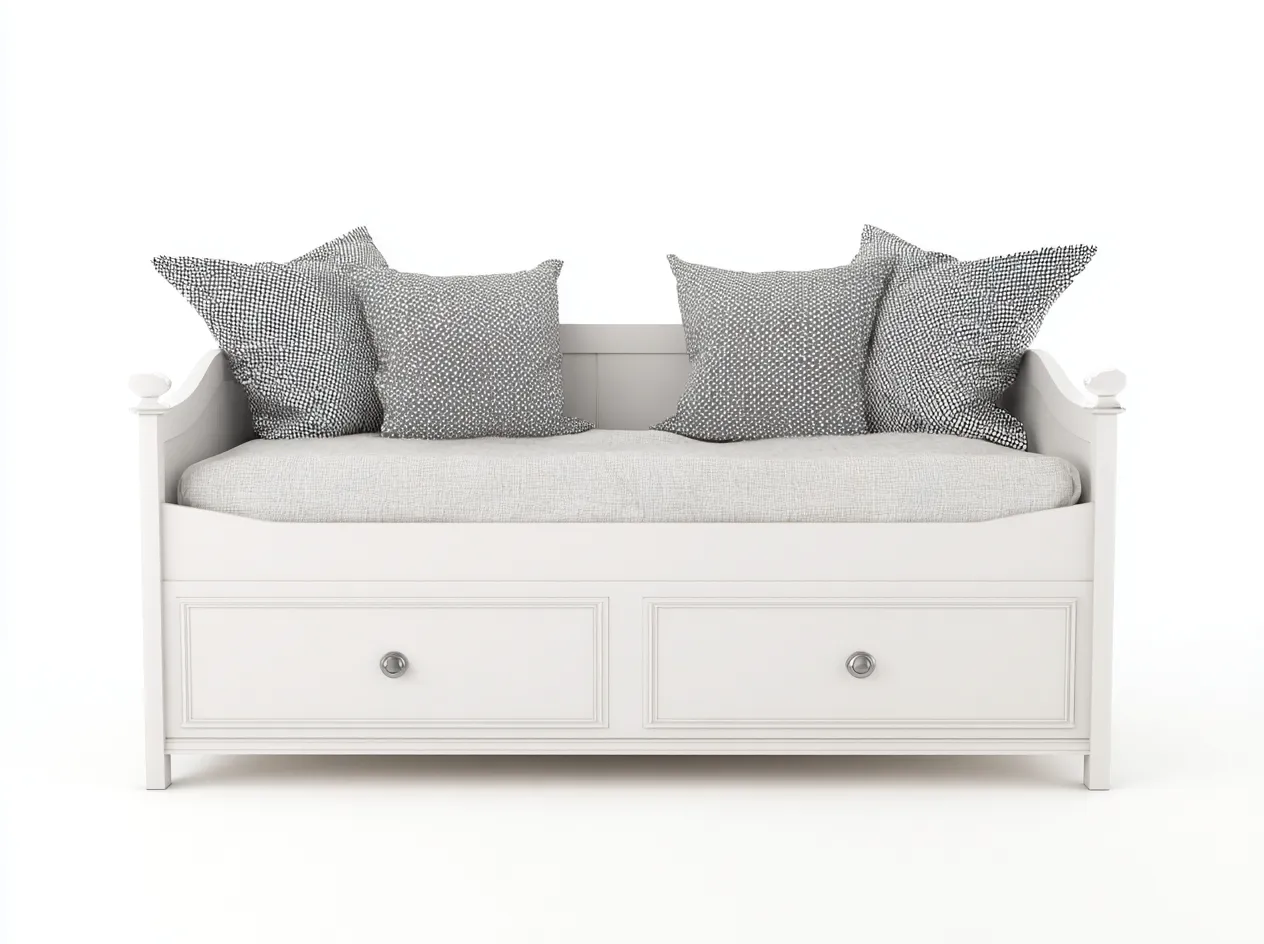 Sofá cama de madera MDF 200x90x85 cm - Blanco - Diseño funcional-Homigetmart