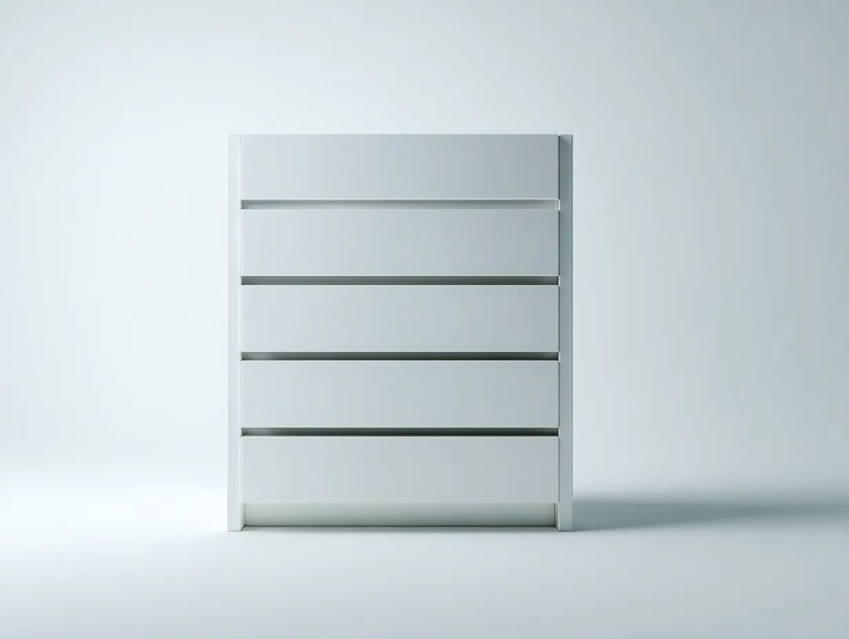 Cómoda de dormitorio 80x40x100 cm - madera lacada blanca - diseño moderno-Homigetmart