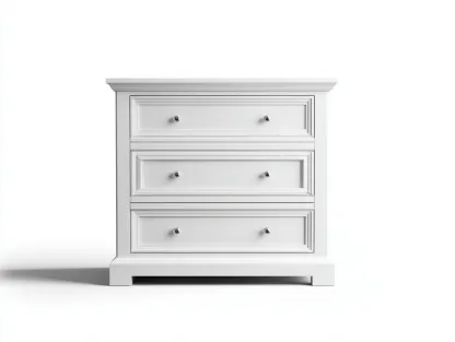 Cómoda de madera 90x45x85 cm - blanco - diseño clásico para dormitorio-Homigetmart