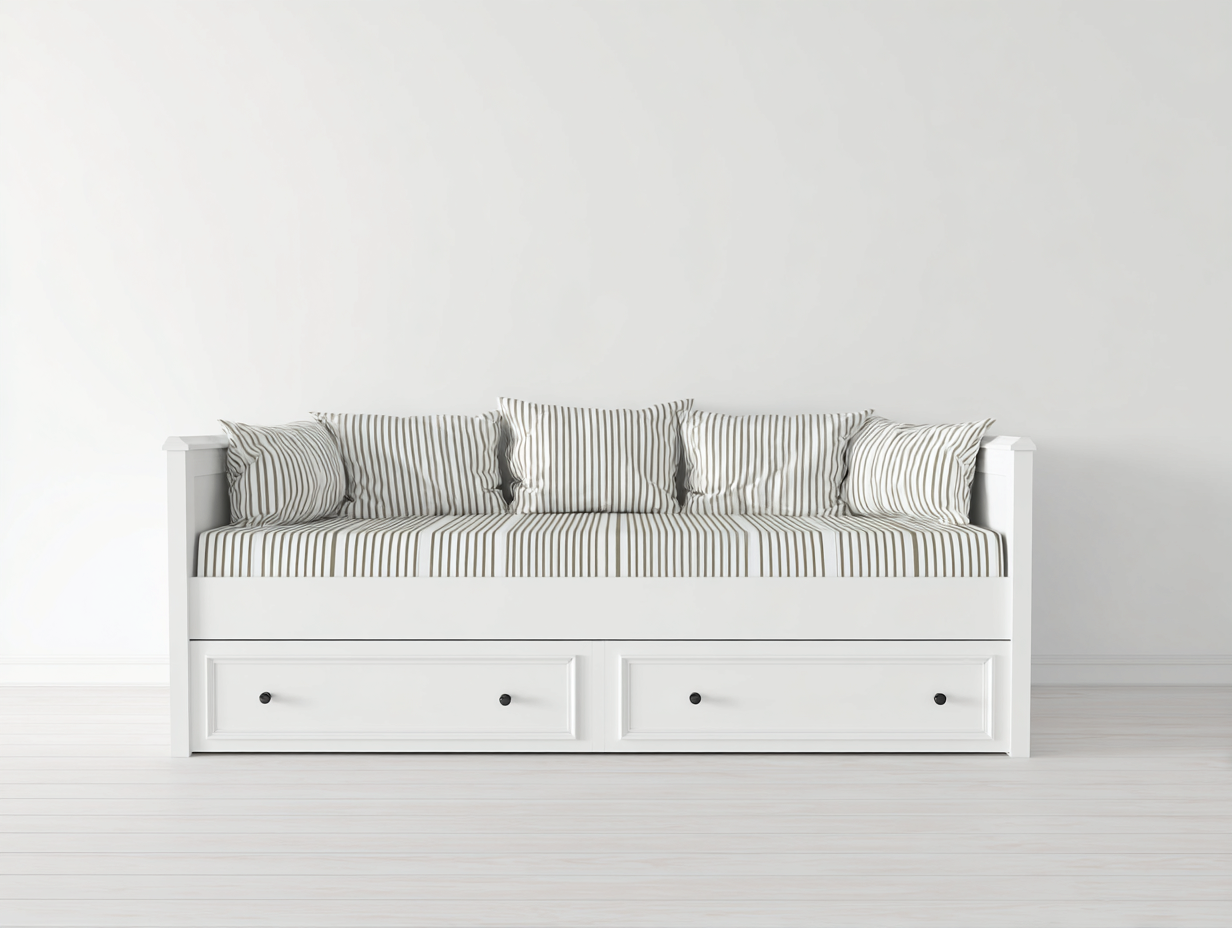 Sofá cama de madera 200x90x85 cm - blanco - diseño funcional para dormitorio-Homigetmart