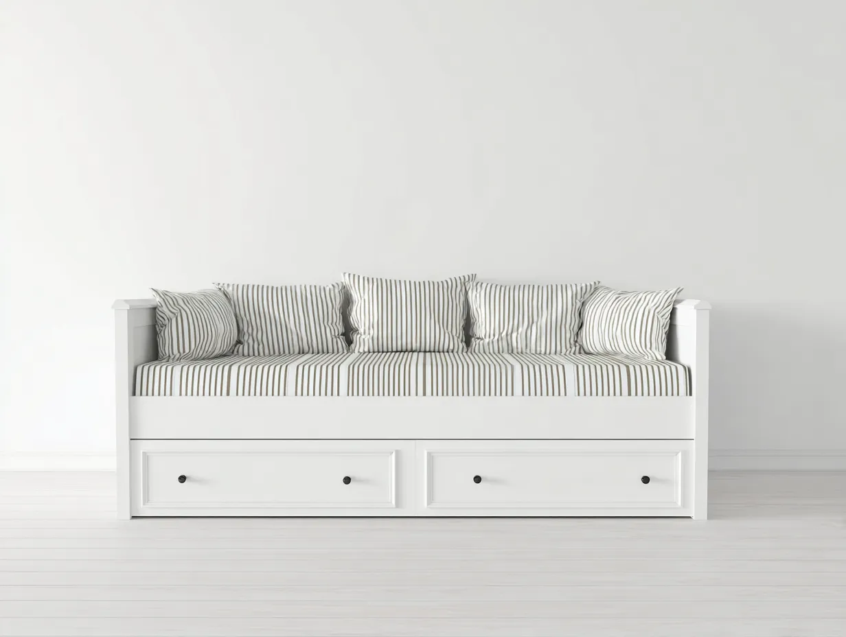 Sofá cama de madera 200x90x85 cm - blanco - diseño funcional para dormitorio-Homigetmart