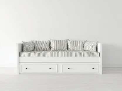 Sofá cama de madera 200x90x85 cm - blanco - diseño funcional para dormitorio-Homigetmart