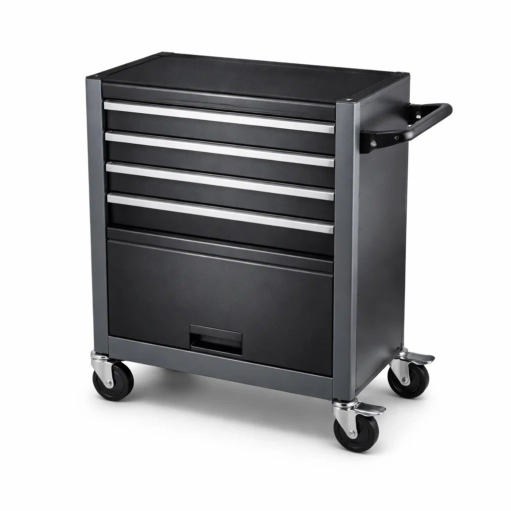 Carrello portautensili in Metallo con 5 Cassetti e Ruote-MODERNOASISLIVING