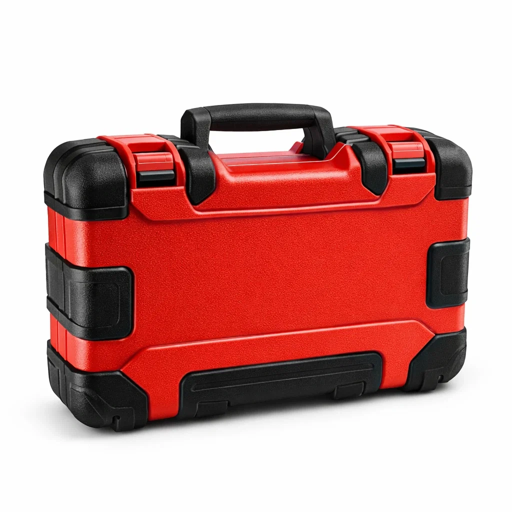 Cassetta degli attrezzi in Plastica Rosso e Nero 40x15x30 cm-MODERNOASISLIVING