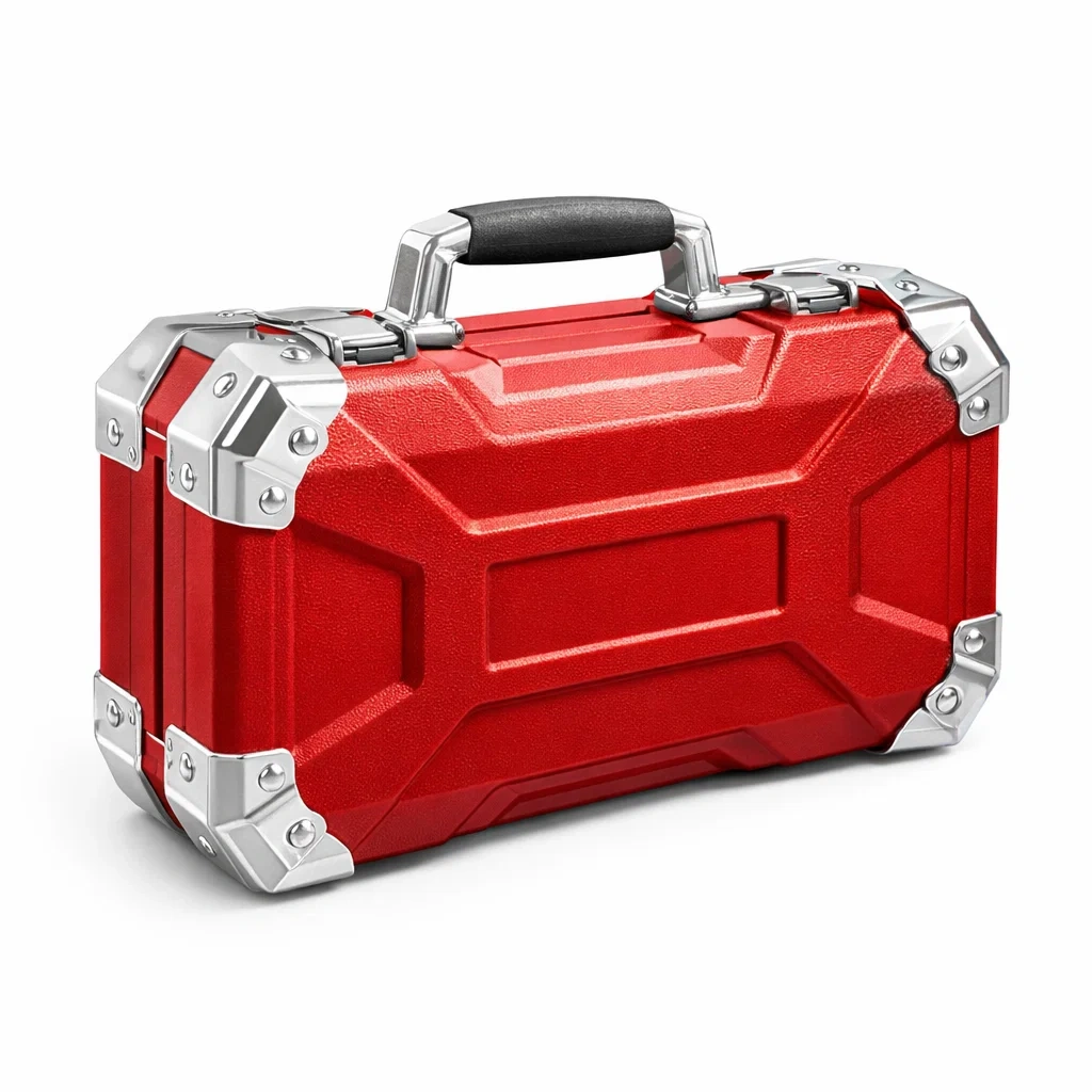 Cassetta degli attrezzi in Plastica ABS Rossa con Rinforzi in Acciaio Inossidabile-MODERNOASISLIVING