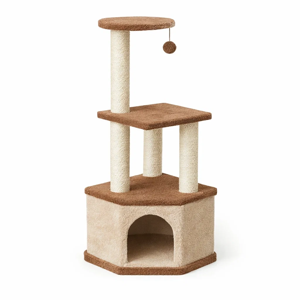 Tiragraffi in Sisal e Poliestere Marrone Beige-MODERNOASISLIVING