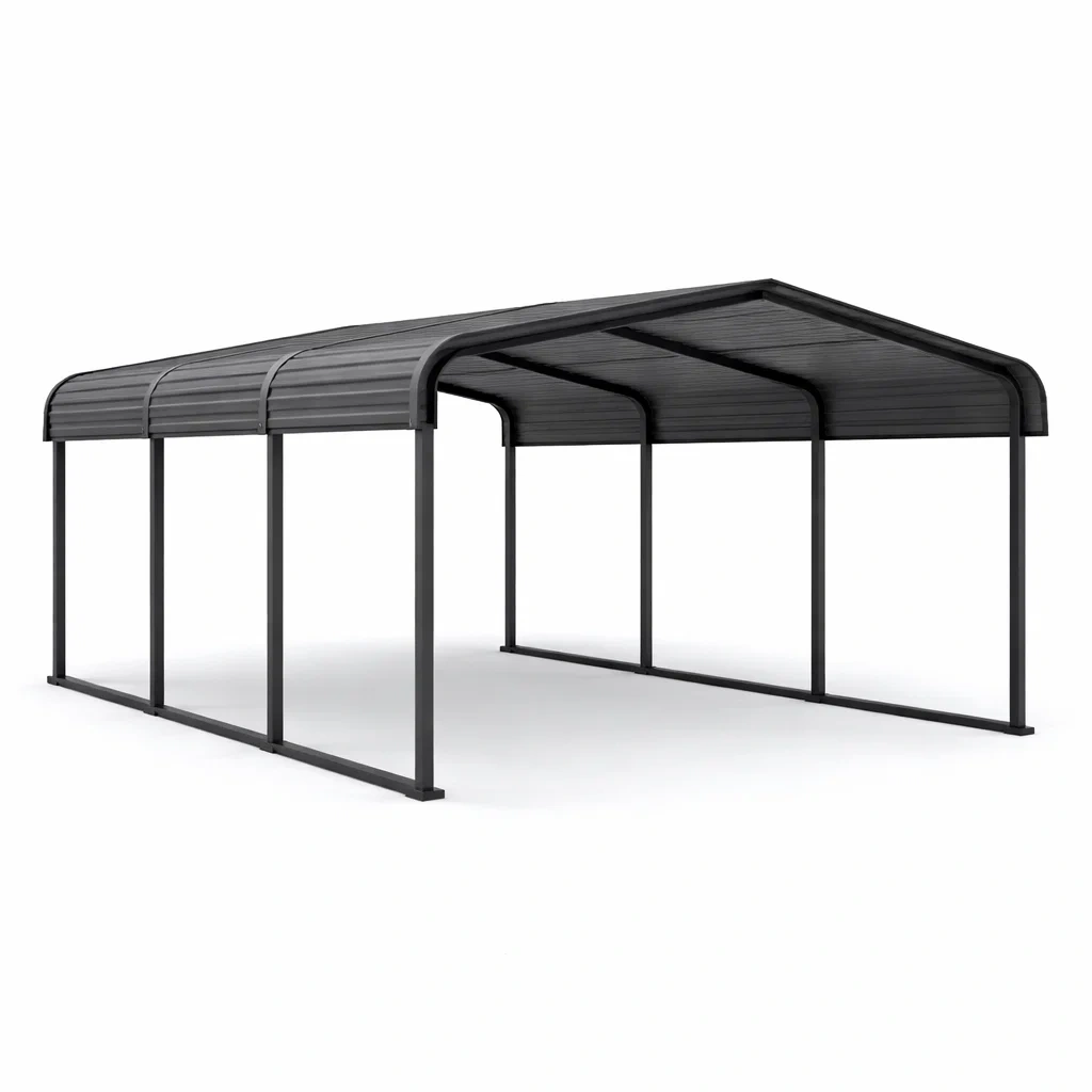 Carport in Metallo con Struttura Coperta 600x300x240 cm Grigio Antracite-MODERNOASISLIVING