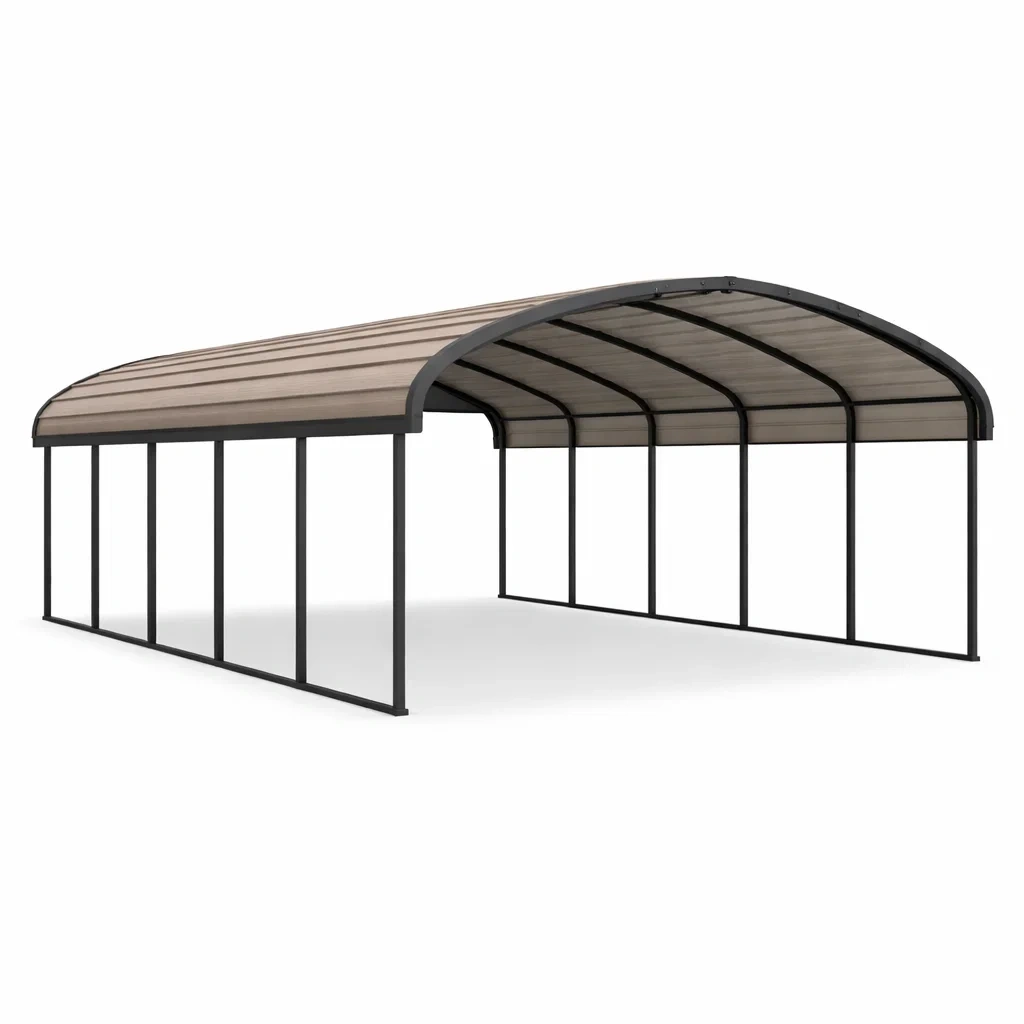 Carport in Acciaio e Policarbonato Beige 600x300x220 cm-MODERNOASISLIVING