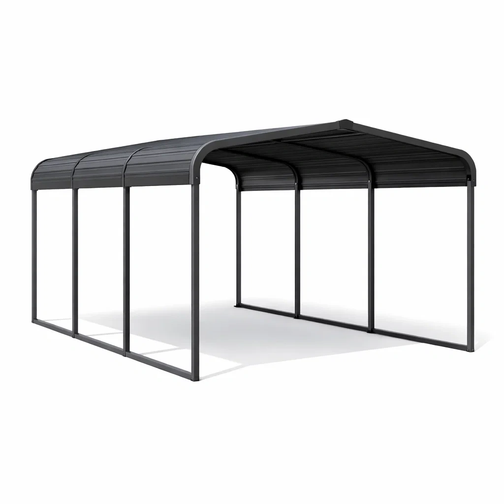 Carport in Acciaio Verniciato Antracite 500x300x250 cm-MODERNOASISLIVING