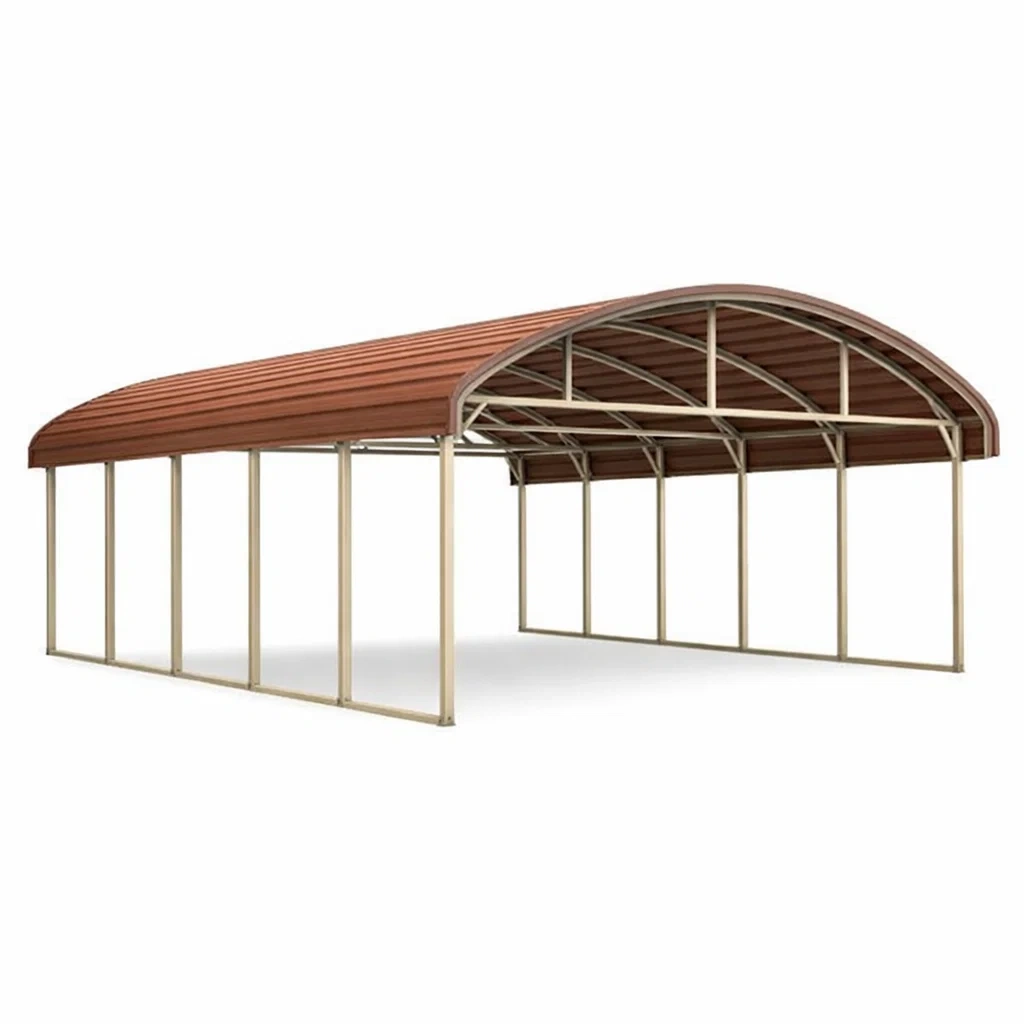 Carport in Metallo e Acciaio 600x300x270 cm Marrone-MODERNOASISLIVING