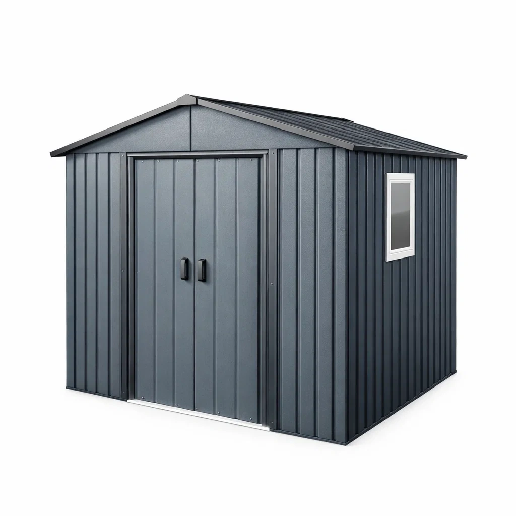 Casetta da giardino in Acciaio Zincato Grigio-MODERNOASISLIVING