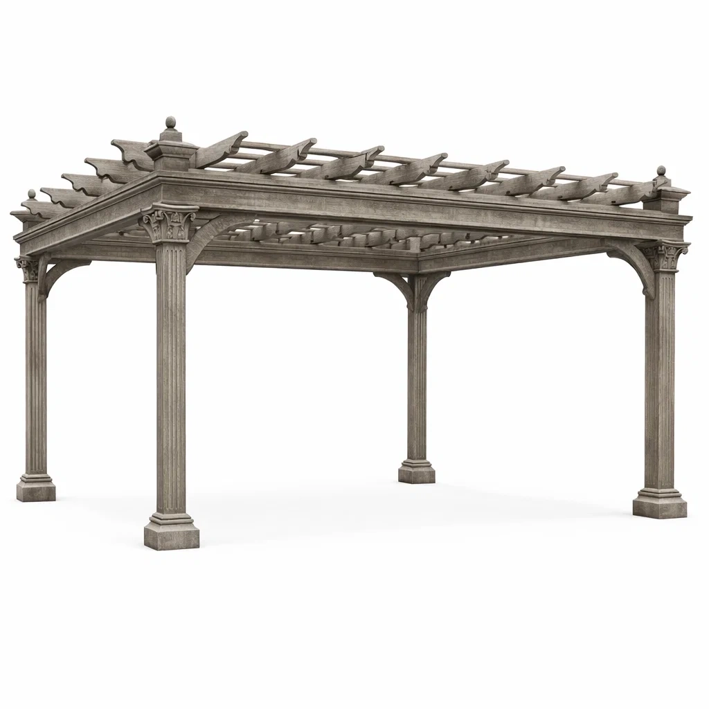 Pergola in Legno Grigio 300x300x230 cm-MODERNOASISLIVING