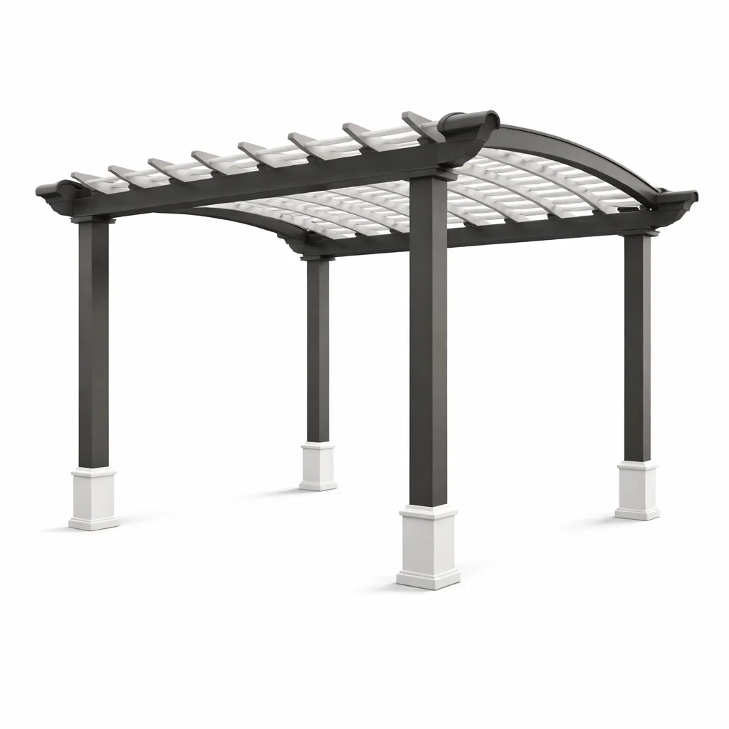 Pergola in Alluminio e Vinile 300x300 cm Grigio Bianco-MODERNOASISLIVING