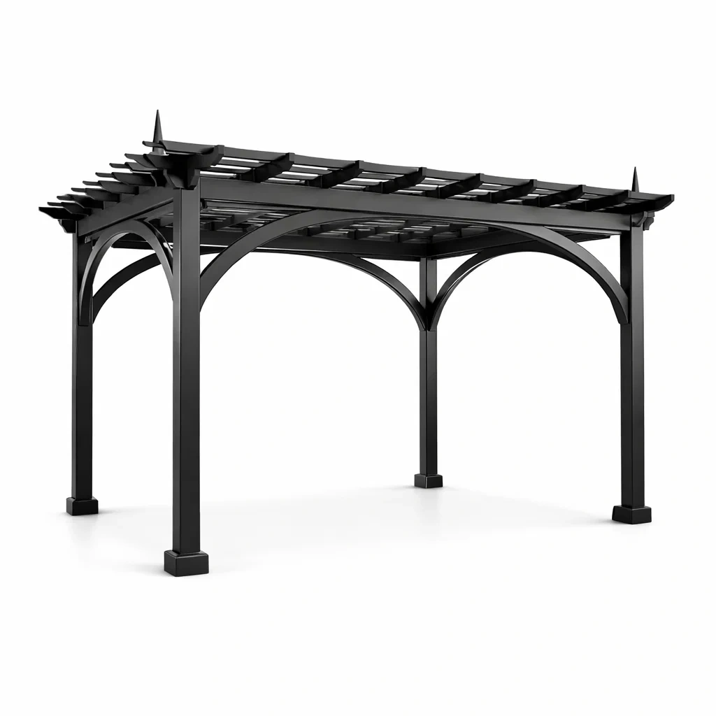 Pergola in Alluminio Nero-MODERNOASISLIVING