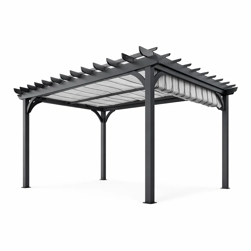 Pergola in Alluminio con Tetto Apribile Grigio-MODERNOASISLIVING