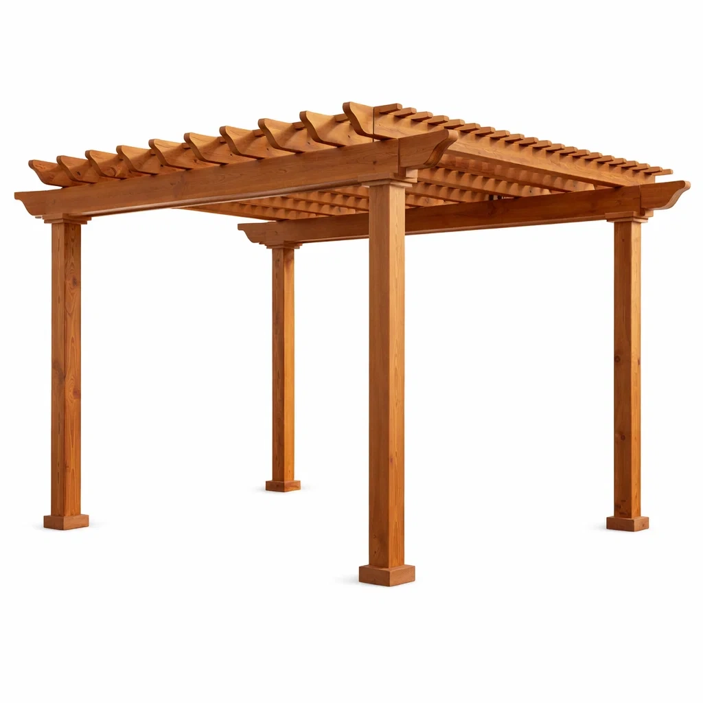 Pergola in Legno di Cedro 350x350x230 cm-MODERNOASISLIVING