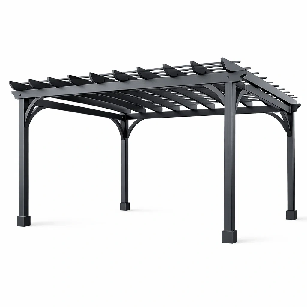 Pergola in Alluminio Antracite-MODERNOASISLIVING
