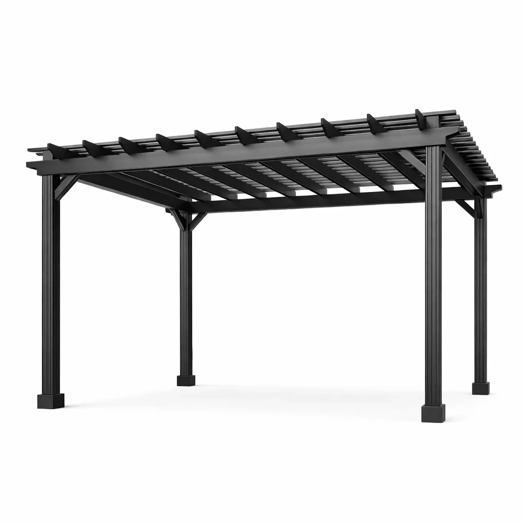 Pergola in Alluminio Nero-MODERNOASISLIVING