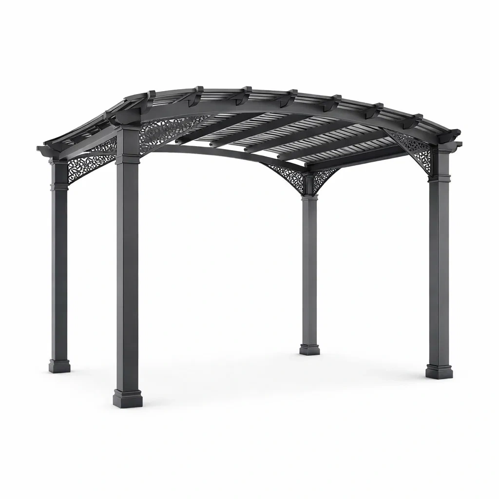 Pergola in Alluminio Grigio-MODERNOASISLIVING