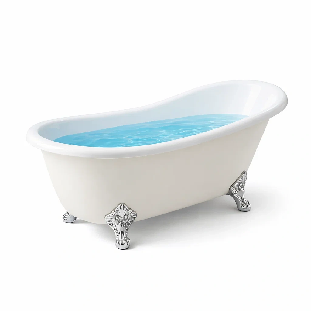 Vasca da bagno indipendente in acrilico bianco con piedi di leone cromati-COZYNESTZZ