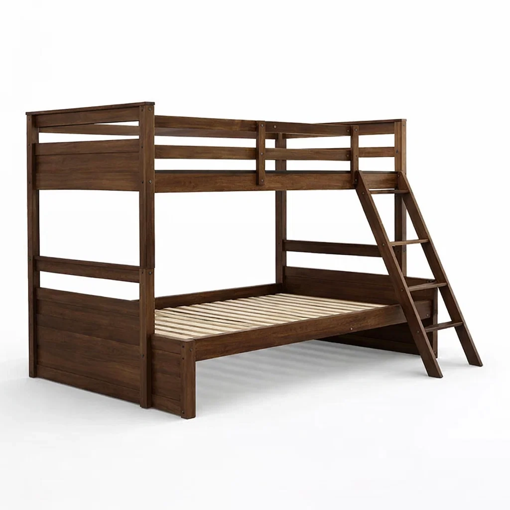 Letto a castello in Legno Multistrato Marrone con Scala Laterale-COZYNESTZZ