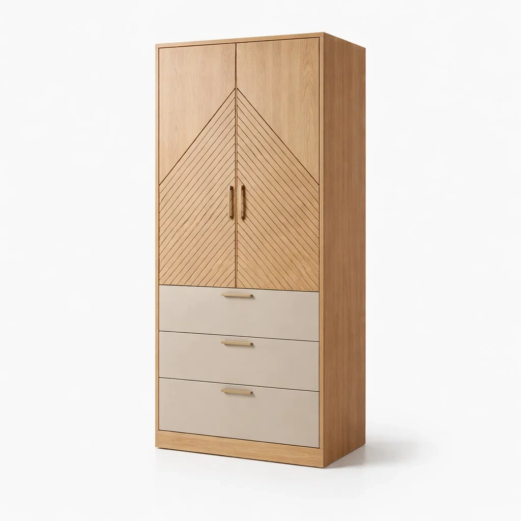 Armadio in Legno con Ante e Cassetti-COZYNESTZZ