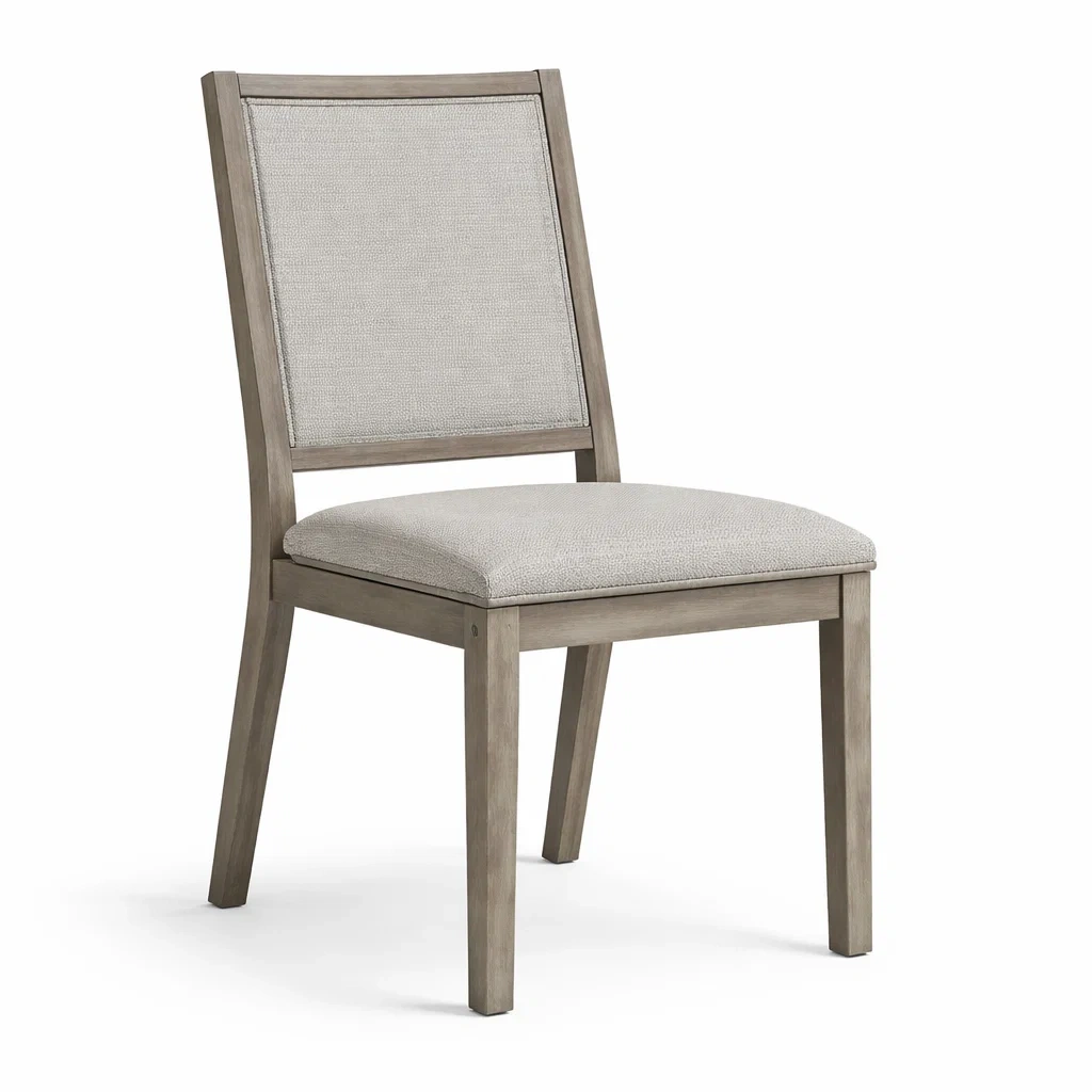 Sedia da pranzo in Legno con Seduta in Poliestere Grigio Chiaro-COZYNESTZZ