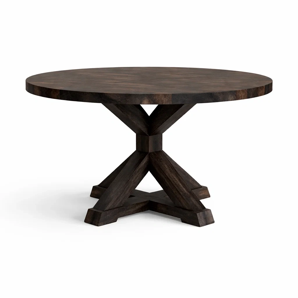 Tavolo da pranzo rotondo in legno massello-COZYNESTZZ