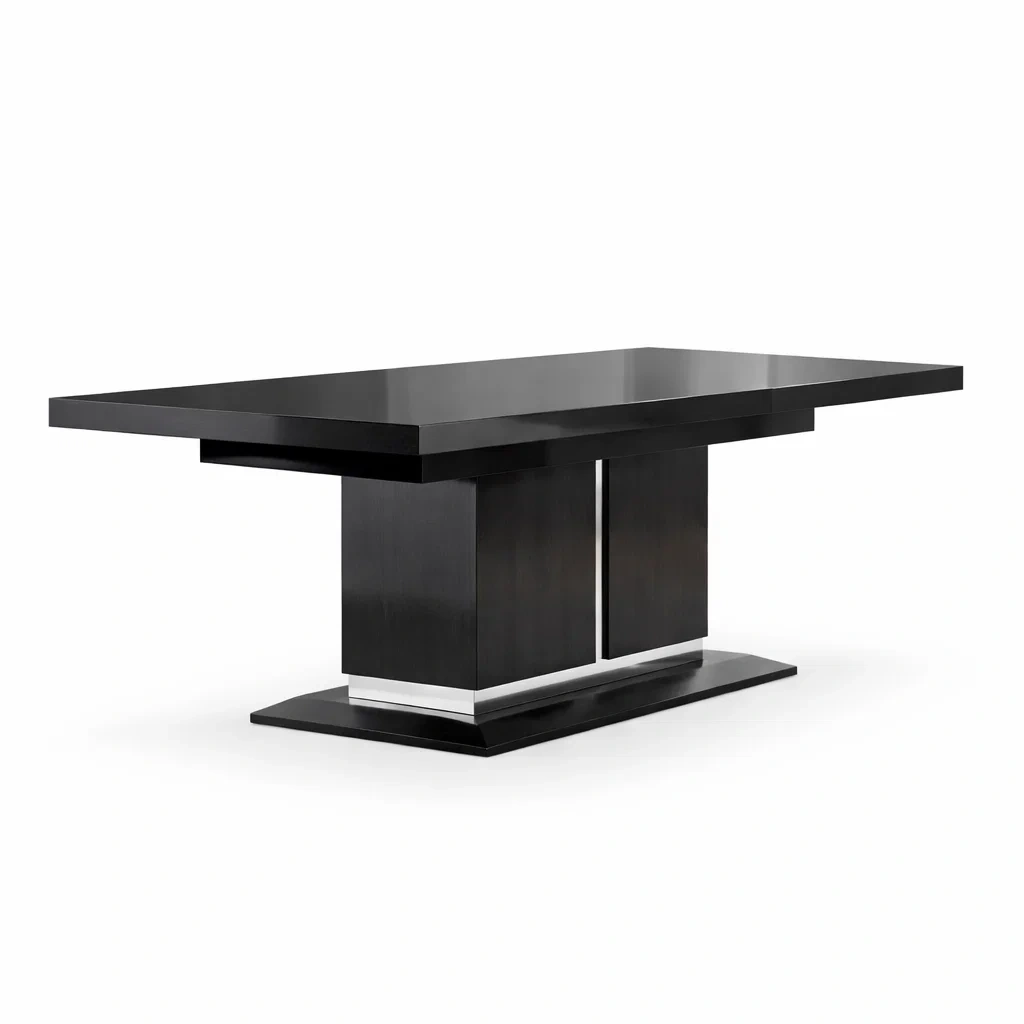 Tavolo da pranzo rettangolare in legno nero-COZYNESTZZ