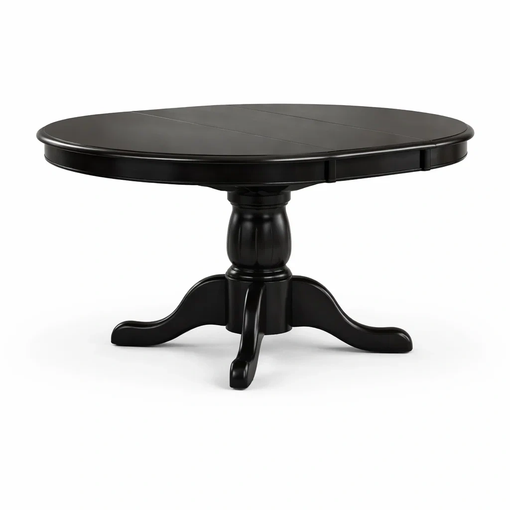 Tavolo da pranzo ovale in legno nero-COZYNESTZZ