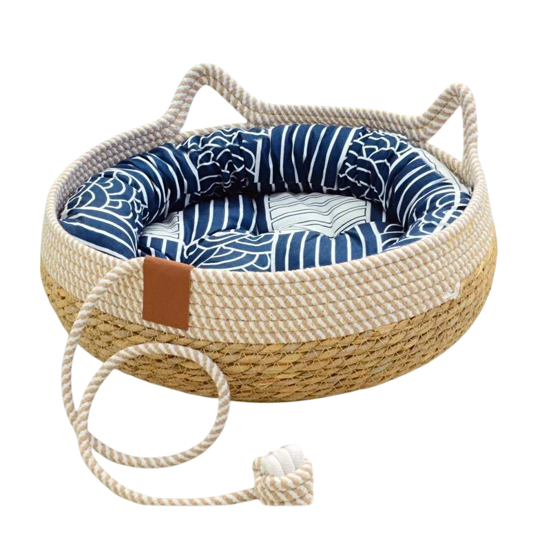Praktisches abnehmbares Katzenbett, geflochten