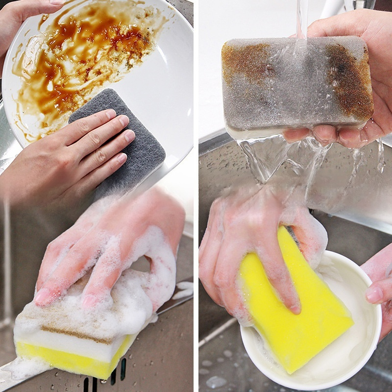 Doppellagiger, verstärkter Reinigungsschwamm