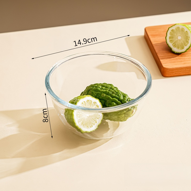 Transparente Glasschüssel für Salat