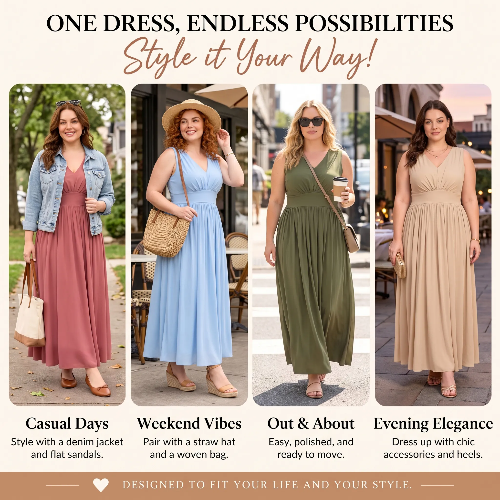 Everyday V-Neck Gathered Maxi Dress